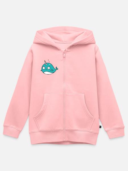 Narwal - Kinder Premium Organic Zip Hoodie - Rosa