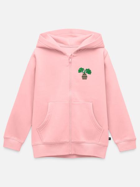 Topfpflanze 1 - Kinder Premium Organic Zip Hoodie - Rosa