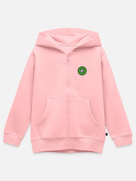 Kiwi bestickt - Kinder Premium Organic Zip Hoodie - Rosa