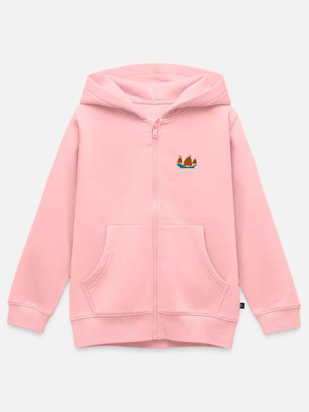 Sailing ship - Kinder Premium Organic Zip Hoodie - Rosa