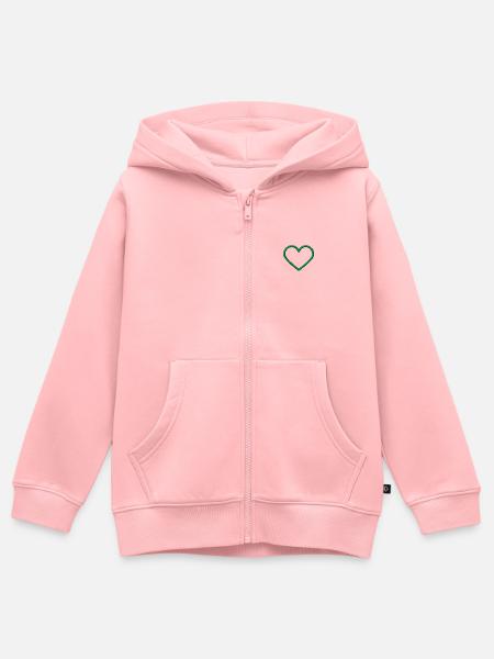 Herz grün - Kinder Premium Organic Zip Hoodie - Rosa