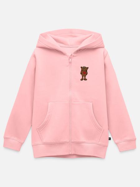 Janosch Kleiner Bär Stick - Kinder Premium Organic Zip Hoodie - Rosa