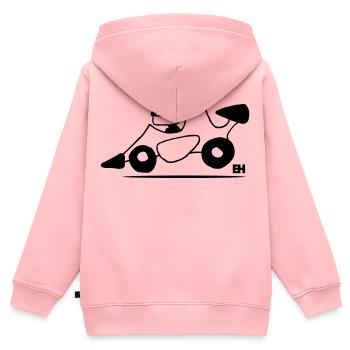 Rennwagen - Kinder Premium Organic Zip Hoodie - Rosa - Hinten - AI Model Kid Female (0cm)