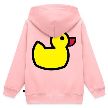 Entchen - Kinder Premium Organic Zip Hoodie - Rosa - Hinten - AI Model Kid Female (0cm)