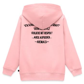 Kämpfe mit stolz - Kinder Premium Organic Zip Hoodie - Rosa - Hinten - AI Model Kid Female (0cm)