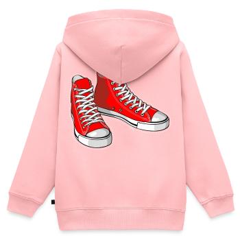 Rote Turnschuhe - Kinder Premium Organic Zip Hoodie - Rosa - Hinten - AI Model Kid Female (0cm)