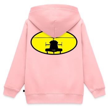 Hubschrauber Logo - Kinder Premium Organic Zip Hoodie - Rosa - Hinten - AI Model Kid Female (0cm)