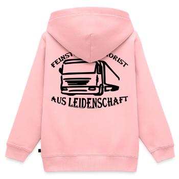 Terroriste de poussière fine par passion - Sweat Premium à capuche zippé enfant bio - rose - Dos - AI Model Kid Female (0cm)
