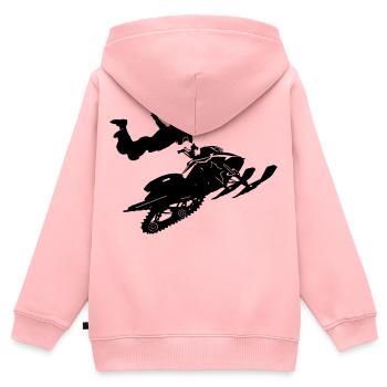 Snowmobil, Snowboarder, Snowboarden - Kinder Premium Organic Zip Hoodie - Rosa - Hinten - AI Model Kid Female (0cm)