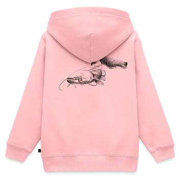 Wels - Kinder Premium Organic Zip Hoodie - Rosa - Hinten - AI Model Kid Female (0cm)