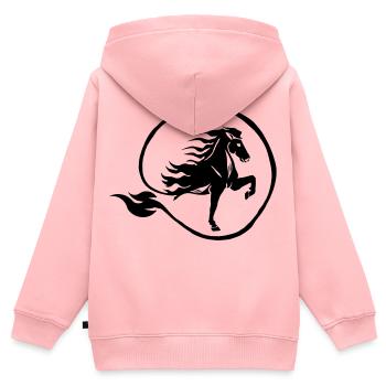 Edles Islandpferd Flamme Pferdesport Reiterin - Kinder Premium Organic Zip Hoodie - Rosa - Hinten - AI Model Kid Female (0cm)