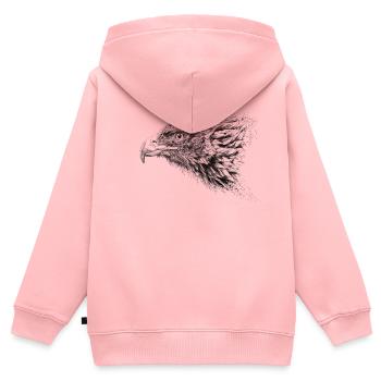 Adler - Kinder Premium Organic Zip Hoodie - Rosa - Hinten - AI Model Kid Female (0cm)