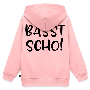 Basst scho, lustige Bayern - Kinder Premium Organic Zip Hoodie - Rosa - Hinten - AI Model Kid Female (0cm)