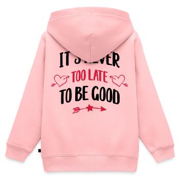 énonciation drôle - Sweat Premium à capuche zippé enfant bio - rose - Dos - AI Model Kid Female (0cm)