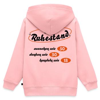 Rentner - Kinder Premium Organic Zip Hoodie - Rosa - Hinten - AI Model Kid Female (0cm)