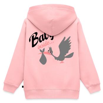 bébé - Sweat Premium à capuche zippé enfant bio - rose - Dos - AI Model Kid Female (0cm)