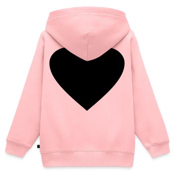Schwarzes Herz Awesomeelement - Kinder Premium Organic Zip Hoodie - Rosa - Hinten - AI Model Kid Female (0cm)