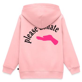 geld spenden - Kinder Premium Organic Zip Hoodie - Rosa - Hinten - AI Model Kid Female (0cm)