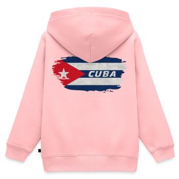 Kuba Flagge / Karibik Havanna Geschenk - Kinder Premium Organic Zip Hoodie - Rosa - Hinten - AI Model Kid Female (0cm)