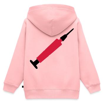 spritze - Kinder Premium Organic Zip Hoodie - Rosa - Hinten - AI Model Kid Female (0cm)