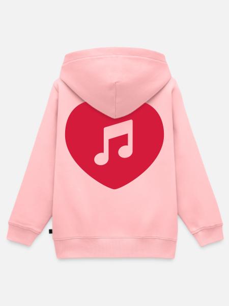 Ich liebe Musik - Kinder Premium Organic Zip Hoodie - Rosa