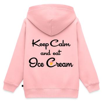 eis - Kinder Premium Organic Zip Hoodie - Rosa - Hinten - AI Model Kid Female (0cm)
