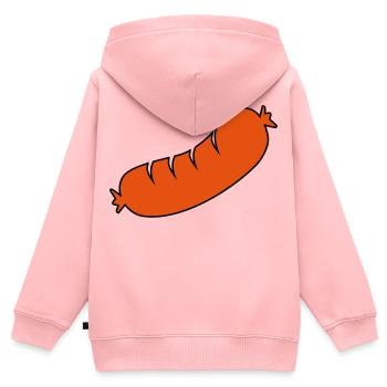saucisse - Sweat Premium à capuche zippé enfant bio - rose - Dos - AI Model Kid Female (0cm)