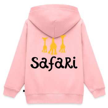 safari - Kinder Premium Organic Zip Hoodie - Rosa - Hinten - AI Model Kid Female (0cm)