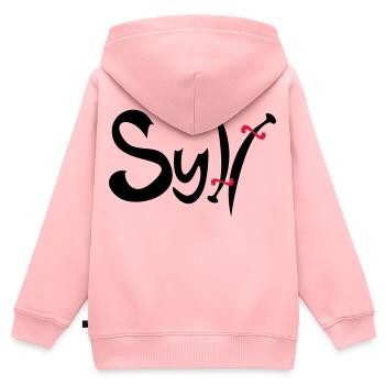 sylt - Sweat Premium à capuche zippé enfant bio - rose - Dos - AI Model Kid Female (0cm)