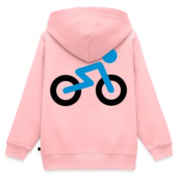 Bicyclette - Sweat Premium à capuche zippé enfant bio - rose - Dos - AI Model Kid Female (0cm)