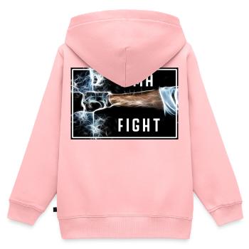 MMA - Combat - Sweat Premium à capuche zippé enfant bio - rose - Dos - AI Model Kid Female (0cm)