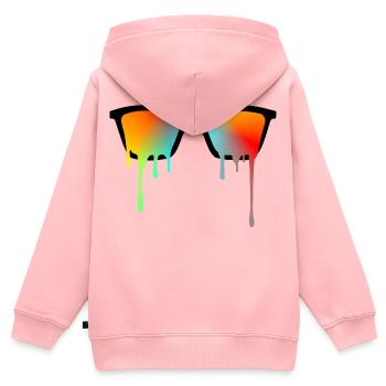 Sonnenbrille - Kinder Premium Organic Zip Hoodie - Rosa - Hinten - AI Model Kid Female (0cm)