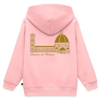 Dom Florenz, handgezeichnet - Kinder Premium Organic Zip Hoodie - Rosa - Hinten - AI Model Kid Female (0cm)