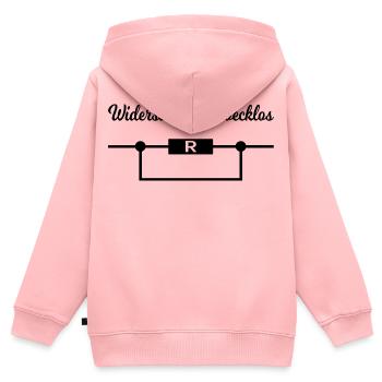 Widerstand ist zwecklos. - Kinder Premium Organic Zip Hoodie - Rosa - Hinten - AI Model Kid Female (0cm)