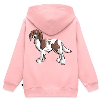 Knuffiger Münsterländer - Kinder Premium Organic Zip Hoodie - Rosa - Hinten - AI Model Kid Female (0cm)