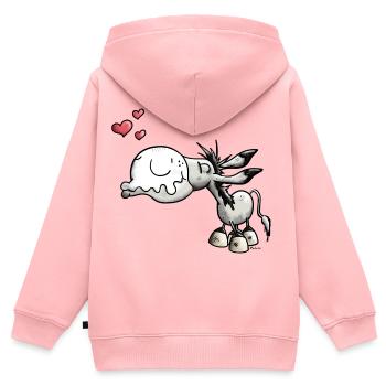 Es ist knutsch Esel Zeit - Kinder Premium Organic Zip Hoodie - Rosa - Hinten - AI Model Kid Female (0cm)