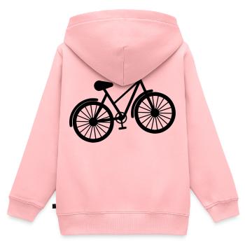 Fahrrad - Kinder Premium Organic Zip Hoodie - Rosa - Hinten - AI Model Kid Female (0cm)