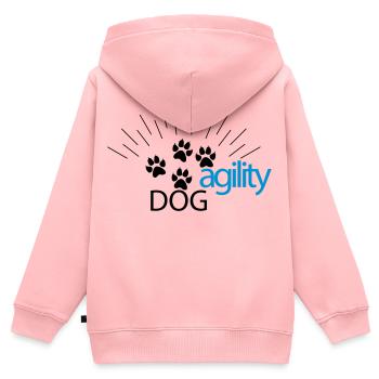 agilité - Sweat Premium à capuche zippé enfant bio - rose - Dos - AI Model Kid Female (0cm)