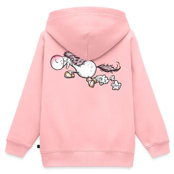 Pferd gibt Vollgas - Kinder Premium Organic Zip Hoodie - Rosa - Hinten - AI Model Kid Female (0cm)