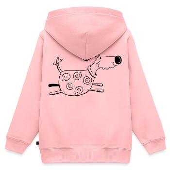 Drolliger Hund - Dog - Hunde - Comic - Kinder Premium Organic Zip Hoodie - Rosa - Hinten - AI Model Kid Female (0cm)
