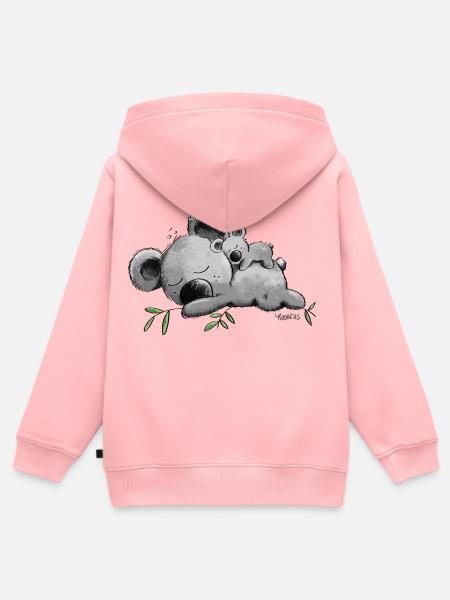 Koala mit Baby - Kinder Premium Organic Zip Hoodie - Rosa