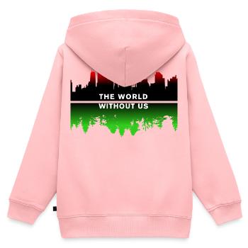 Planet Erde - Kinder Premium Organic Zip Hoodie - Rosa - Hinten - AI Model Kid Female (0cm)