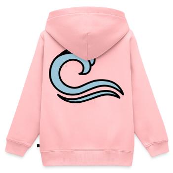 flots - Sweat Premium à capuche zippé enfant bio - rose - Dos - AI Model Kid Female (0cm)
