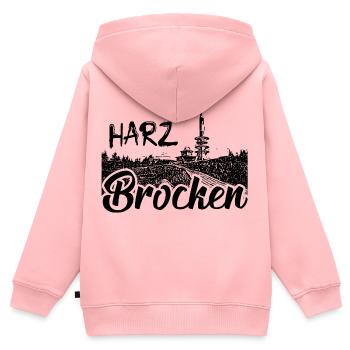 Harz - Brocken - Kinder Premium Organic Zip Hoodie - Rosa - Hinten - AI Model Kid Female (0cm)