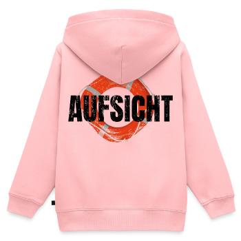 Aufsicht! Rettungsschwimmer - Kinder Premium Organic Zip Hoodie - Rosa - Hinten - AI Model Kid Female (0cm)