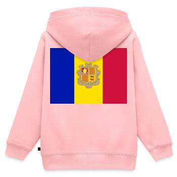Aufkleber Flagge von Andorra Fahne von Andorra - Kinder Premium Organic Zip Hoodie - Rosa - Hinten - AI Model Kid Female (0cm)
