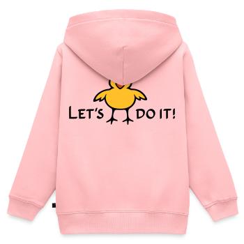 Let's do it! - Kinder Premium Organic Zip Hoodie - Rosa - Hinten - AI Model Kid Female (0cm)