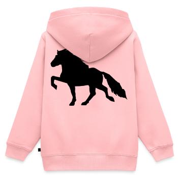 Kraftvolles Islandpferd Tölt 7 - Kinder Premium Organic Zip Hoodie - Rosa - Hinten - AI Model Kid Female (0cm)