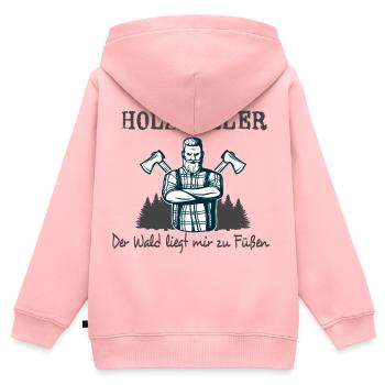 Holzfäller - Kinder Premium Organic Zip Hoodie - Rosa - Hinten - AI Model Kid Female (0cm)