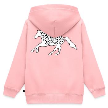Knabstrupper, Appaloosa, Noriker, Tigerschecke - Kinder Premium Organic Zip Hoodie - Rosa - Hinten - AI Model Kid Female (0cm)